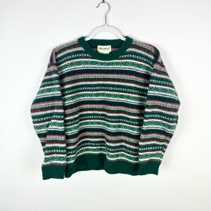 Eddie Bauer 100% Lambs Wool Fair Isle Sweater Medium Multicolored